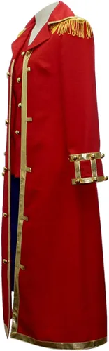 Vista 2 de Mono de una pieza D Luffy Capitán Cosplay Anime traje uniforme capa traje con sombrero de paja