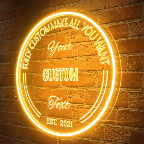 Vista 9 de Letrero de neón personalizado, letrero LED personalizado con nombre, decoración de pared de acrílico, para el hogar, dormitorio, boda, cumpleaños