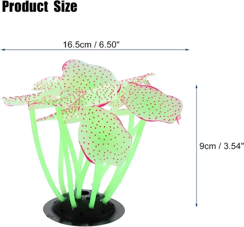 Vista 4 de VOCOSTE Coral de hongo de acuario de silicona suave, verde
