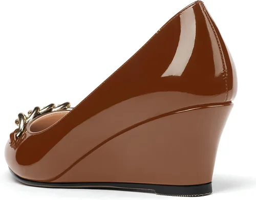 Vista 7 de WAYDERNS Zapatos de tacón bajo con cuña y puntera puntiaguda Chian para mujer, de 2 pulgadas