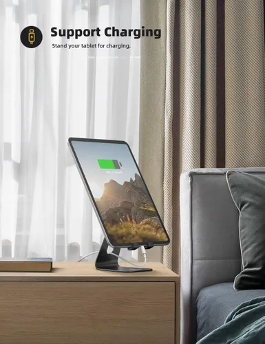 Vista 4 de Lamicall - Soporte para tablet, soporte para escritorio - Soporte de escritorio de tableta ajustable multi-ángulo, compatible con iPad Pro 11, 12.9