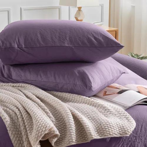 Vista 268 de NEXHOME PRO Funda de edredón Twin XL 100% algodón lavado, transpirable, duradera, texturizada, similar al lino, juego de ropa de cama para el hogar