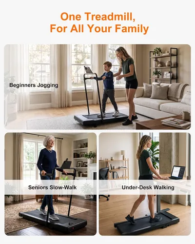 Vista 3 de Superun Walking Pad with 6% Incline, 3 in 1 Portable Treadmill for Home Negro carbón
