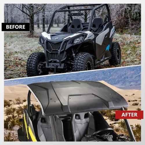 Vista 6 de Maverick Trail Sport Commander - 2 piezas combinadas de techo duro para Can-Am Maverick Sport/Trail 2018-2024, accesorios Can-Am Commander