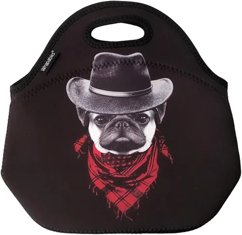 Vista 10 de Wrapables® Bolsa de almuerzo de neopreno aislada, plátanos