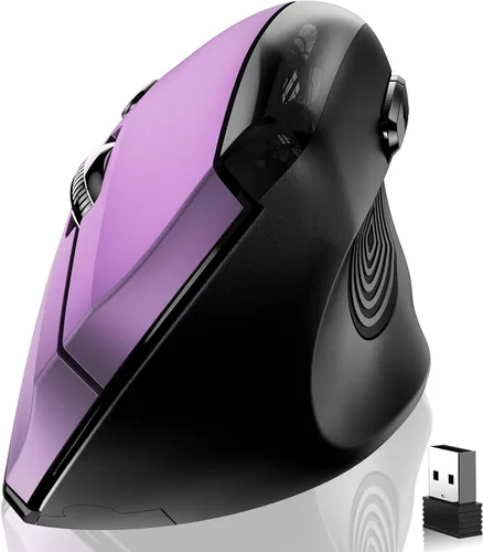 Vista 9 de memzuoix Ratón inalámbrico ergonómico, 2.4G óptico inalámbrico, 800/1200/1600 DPI, mouse vertical para computadora portátil, Mac, PC, escritorio
