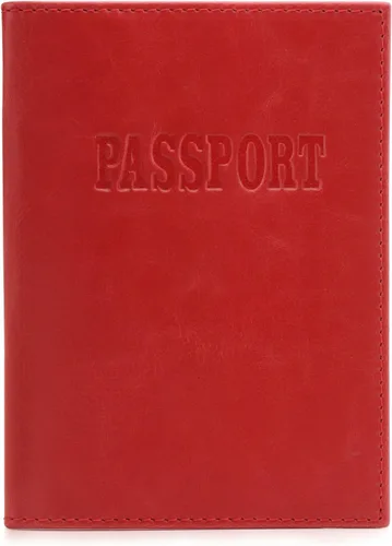 Vista 5 de Otto Angelino - Cartera de piel para pasaporte con bloqueo RFID unisex rojo talla única