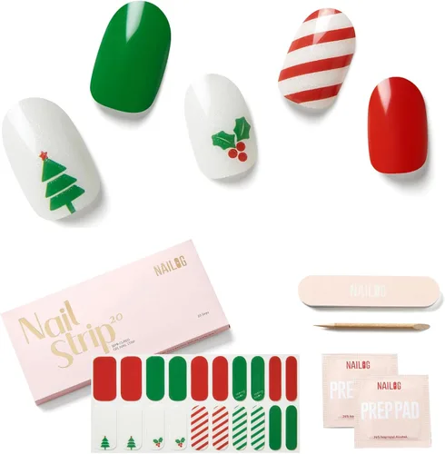 Vista 19 de Tiras de Gel para Uñas Semi Curadas, NAILOG 20 piezas Calcomanías de Uñas de Larga Duración que Funcionan con Cualquier Luz UV, Envolturas con Aurora