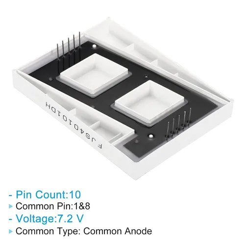 Vista 4 de PATIKIL Tubo digital de pantalla LED, ánodo común de 7 segmentos, 10 pines, 1 broca, 7,2 V, 4 pulgadas, módulo de pantalla LED de altura de dígitos