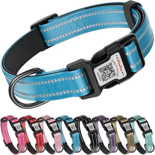 Vista 25 de Collar de perro personalizado ilFindYou con etiqueta de código QR para identificación de mascotas, collar reflectante de seguridad, adecuado
