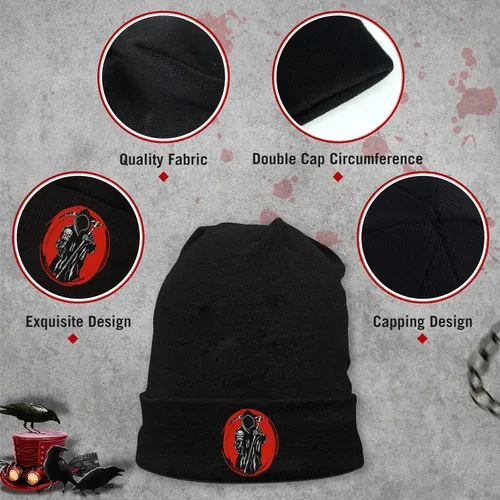 Vista 4 de Negi Beanie Hats for Men, Balck Beanie Warm Knitted Slouchy Mens Winter Hat Mens Beanie