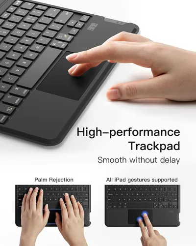 Vista 6 de Inateck for iPad Pro 11 inch Case with Keyboard, Compatible with iPad Air 6/5/4,iPad Pro 11" 4/3/2/1, Detachable iPad Keyboard Case with 7