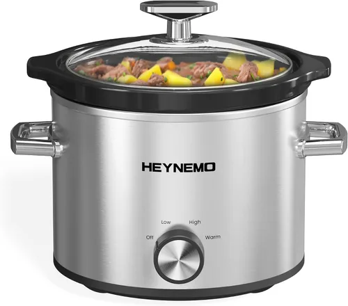 Vista 11 de HEYNEMO Olla de cocción lenta pequeña de 2 cuartos de galón, 3 temperaturas ajustables, olla de cerámica mejorada, fácil limpieza, reducción