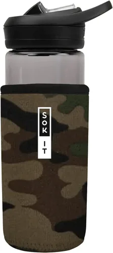 Vista 148 de Sok It BotlSok Funda para botella de agua con cubierta de neopreno aislante (Floral abstracto, se ajusta a CamelBak o Nalgene de 12 onzas)