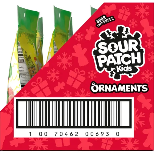 Vista 13 de SOUR PATCH KIDS Adorno de dulces navideños, bolsas de 12-10 onzas