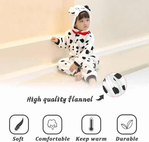 Vista 4 de TONWHAR Disfraz unisex para bebé, pijama de perro de dibujos animados, traje de dinosaurio para niños pequeños