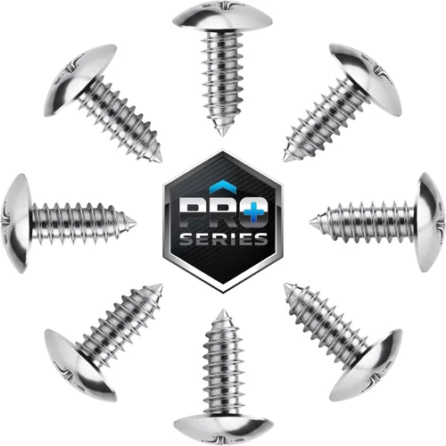Vista 2 de Tornillos de matrícula de acero inoxidable para matrículas, marcos, cubiertas, juego de tornillos para placa de matrícula a prueba de óxido