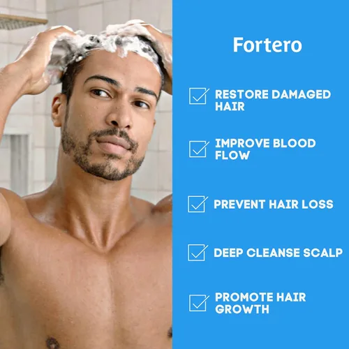 Vista 4 de Champú Fortero de ácido carbónico - Promueve el crecimiento del cabello saludable, más completo y grueso para hombres, fórmula antiadelgazamiento