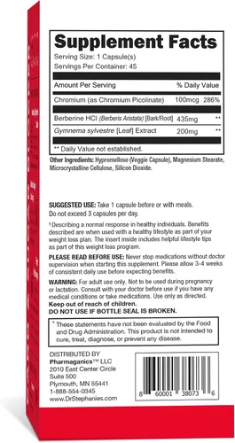 Vista 7 de Dr. Stephanie's Bundle Pack - Soporte 24 horas + bloqueador de carbohidratos y azúcar - Suplemento diario