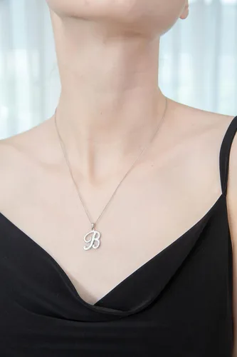 Vista 4 de B BRILLIANT Sterling Silver Personalized Alphabet Letter Name Script Initial Pendant Necklace for Women Girls