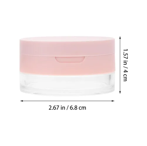 Vista 5 de Beaupretty Estuche compacto de 2 piezas con soplo reutilizable contenedor de polvo suelto con espejo de plástico DIY estuche de polvo de maquillaje
