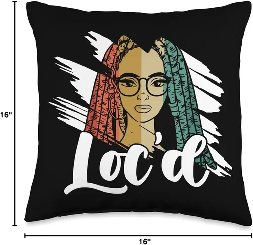Vista 4 de Locs Afro Dreadlocks Love Natural Beauty Hair It's the Locs for Me-Afro Hair - Almohada negra americana africana, 16 x 16 pulgadas, multicolor