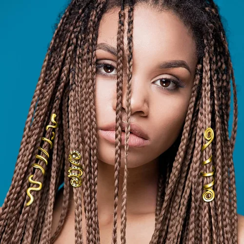 Vista 2 de 12 piezas de joyería celta para el cabello, accesorios de aleación para rastas, joyas de bobina de Loc, puños para el cabello, pinzas de serpiente