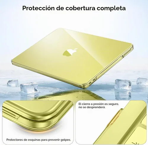 Vista 2 de EooCoo Funda para MacBook Neo de 13 pulgadas 2026 modelo A3404, cristal Cristal cítrico