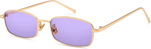 Vista 8 de Y2k - Lentes de sol rectangulares para mujer y hombre, estilo retro de los años 80 y 90 A1 dorado/gris