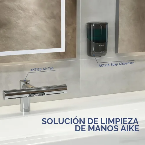 Vista 6 de AIKE Dispensador de jabón automático líquido, energía por 4* pilas AA para Negro