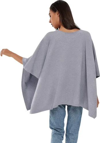 Vista 3 de Suéter sin botones para mujer chal de cachemira ajuste holgado para otoño e invierno