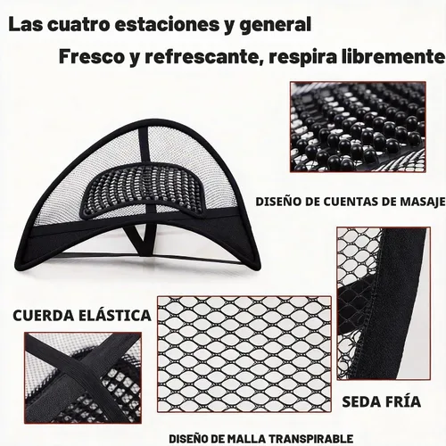 Vista 3 de Big Ant Cojín respirable del alivio del dolor de espalda para el asiento de coche, silla de oficina Bl Negro