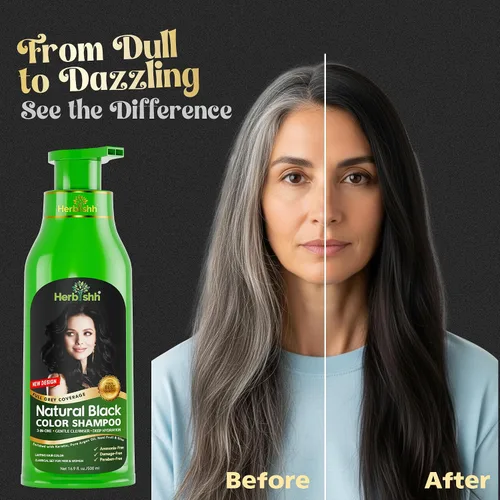 Vista 7 de Paquete combinado – 2 unidades de champú de color de cabello Herbishh + 1 máscara de cabello intenso de argán – Tinte para cabello gris de larga