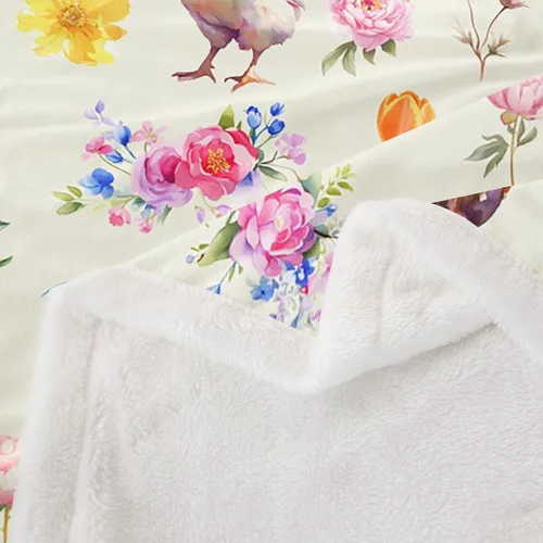 Vista 2 de Erosebridal Rooster Fleece Throw Blanket 40"x50" for Bedroom Living Rooms Sofa Couch,Chicken Farmhouse Sherpa Blanket,Wildflower Fuzzy Plush