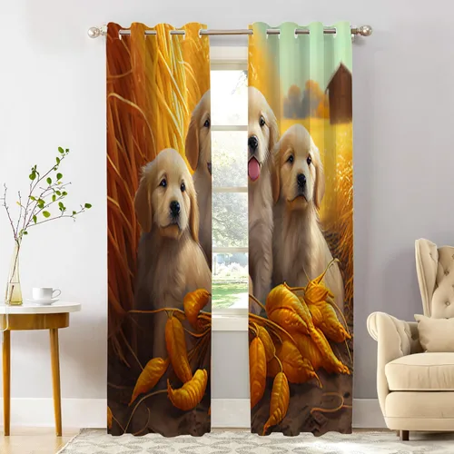 Vista 48 de Shrahala Abstract Colorful Blackout Curtain Tiers, Modern Ative Kitchen Valance Light Blocking Tier Drapes with Rod Pocket, 2 Pack 26 X 24 in