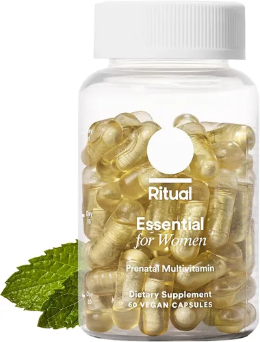 Vista 10 de Ritual Multivitamínico Prenatal Esencial para Mujeres: Folato y Colina para Soporte del Tubo Neural, Omega-3 DHA para el Desarrollo del Cerebro
