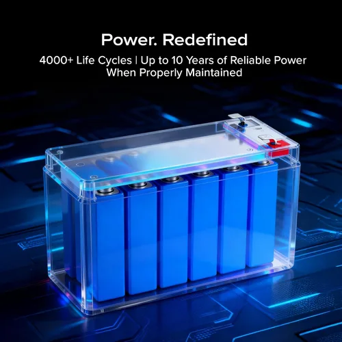 Vista 2 de Paquete de 2 baterías recargables LiFePO4 de ciclo profundo de litio de 12 V 10 Ah 2000-5000 ciclos de vida y 10 años de vida útil BMS integrado