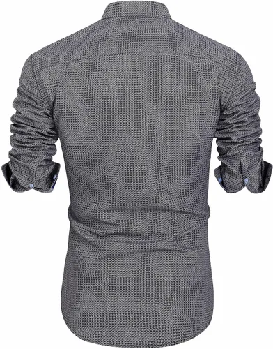Vista 2 de J.VER Camisas de vestir estampadas para hombre, estilo casual, de manga larga, con botones