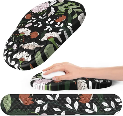 Vista 7 de Alfombrilla ergonómica para mouse y teclado con diseño de masaje, soporte de muñeca para mouse que ahorra espacio, reposamuñecas de espuma