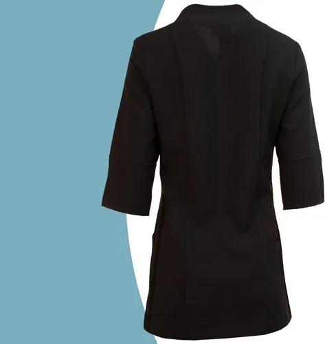 Vista 4 de Abrigo de laboratorio para mujer uniforme para spa esteticista dental cuello de cisne