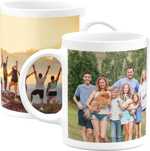 Vista 15 de Taza de café con foto personalizada, 11 onzas, color negro, con imagen envolvente, texto, taza de cerámica personalizada con imagen, taza