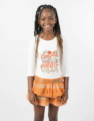 Vista 16 de Unique Baby Girls 2pc Skirt Set Outfit Long Sleeve Top with Skirt