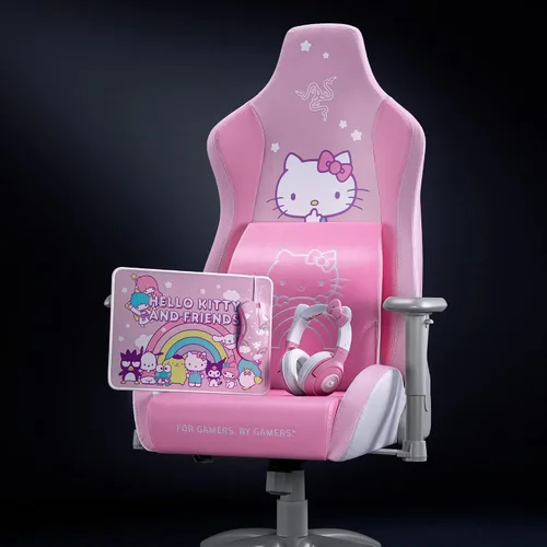 Vista 4 de Razer Cojín lumbar, acolchado de espuma viscoelástica, edición Hello Kitty