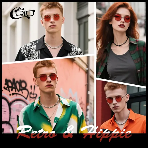 Vista 36 de CGID Gafas de sol unisex polarizadas redondas E01 Lennon