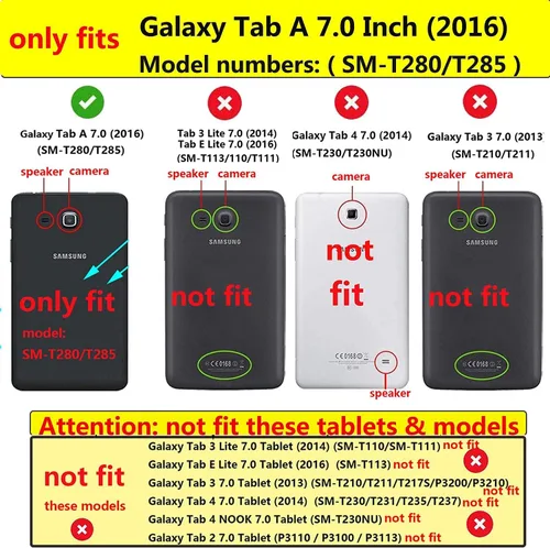 Vista 2 de Funda para Samsung Galaxy Tab A 7.0 2016 (SM-T280/T285) con portalápices [Encendido/apagado automático] Folio Stand Smart Magnetic Wallet Embossed