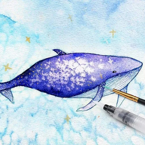 Vista 6 de Dyvicl Juego de pintura de acuarela metálica con purpurina, 12 acuarelas que cambian de color brillante, caja portátil con cepillo de agua, pinturas