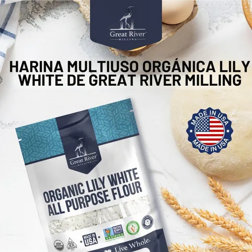 Vista 8 de Great River Milling Harina Blanca de Lirio Orgánica Todo Propósito Sin blanquear y sin bromatos Sin transgénicos, Kosher Ideal para pan