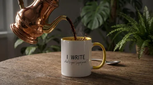 Vista 4 de 3dRose I Write - Whats your superpower - divertido regalo de 11 oz taza amarilla de dos tonos Amarillo