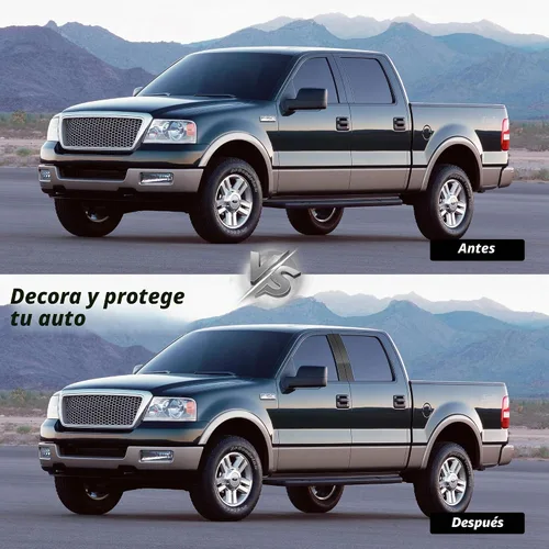 Vista 6 de BASIKER - Molduras para pilar de ventana de puerta para Ford F150 2004-2014