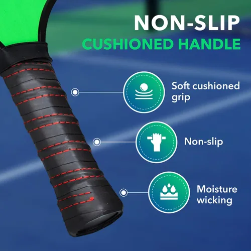 Vista 3 de Hajimari 1 pala de pickleball – Aprobado por USAPA, artesanía de fibra de carbono Diseño ligero con núcleo de polipropileno Agarre cómodo
